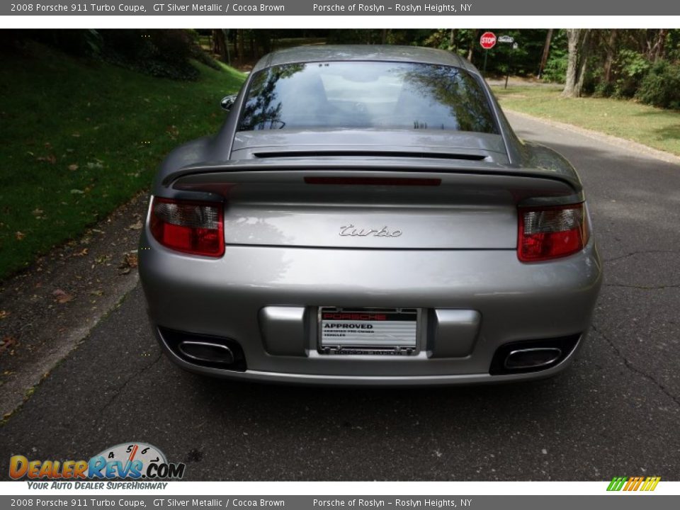 2008 Porsche 911 Turbo Coupe GT Silver Metallic / Cocoa Brown Photo #5