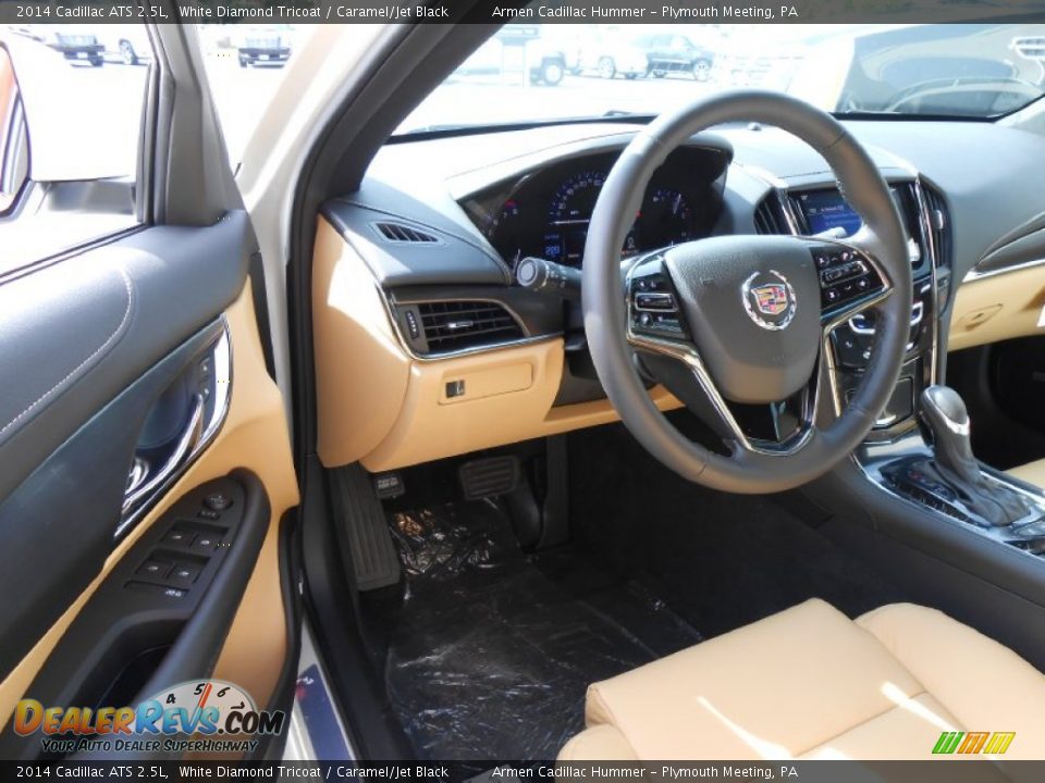 2014 Cadillac ATS 2.5L White Diamond Tricoat / Caramel/Jet Black Photo #7