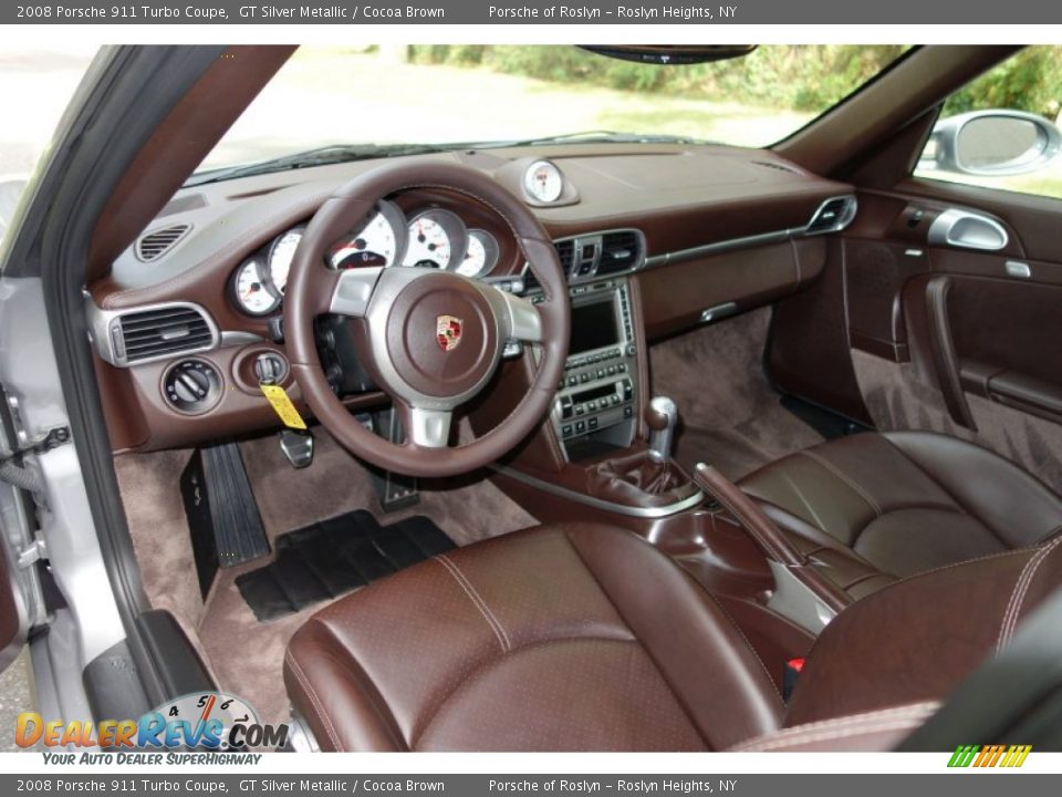 Cocoa Brown Interior - 2008 Porsche 911 Turbo Coupe Photo #11
