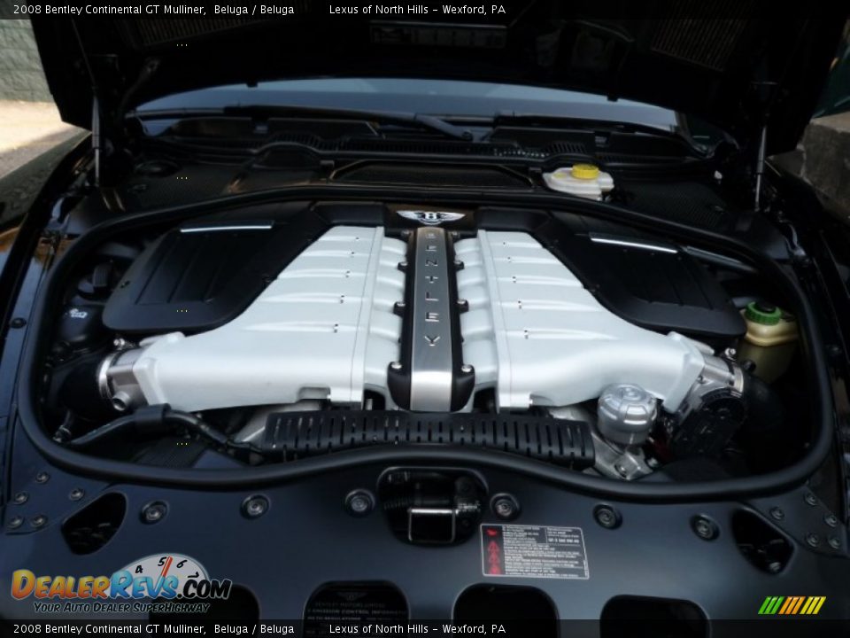 2008 Bentley Continental GT Mulliner 6.0L Twin-Turbocharged DOHC 48V VVT W12 Engine Photo #19