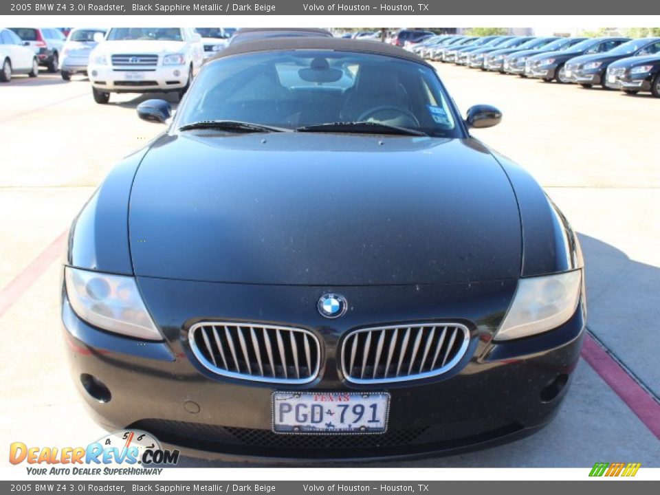 2005 BMW Z4 3.0i Roadster Black Sapphire Metallic / Dark Beige Photo #2