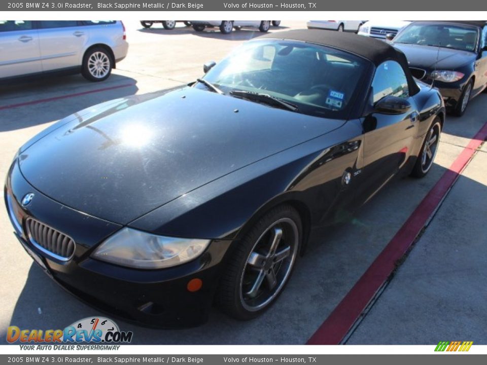 2005 BMW Z4 3.0i Roadster Black Sapphire Metallic / Dark Beige Photo #3