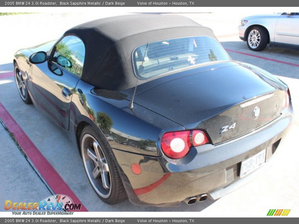 2005 BMW Z4 3.0i Roadster Black Sapphire Metallic / Dark Beige Photo #5