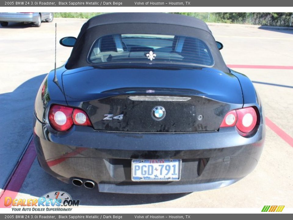2005 BMW Z4 3.0i Roadster Black Sapphire Metallic / Dark Beige Photo #6