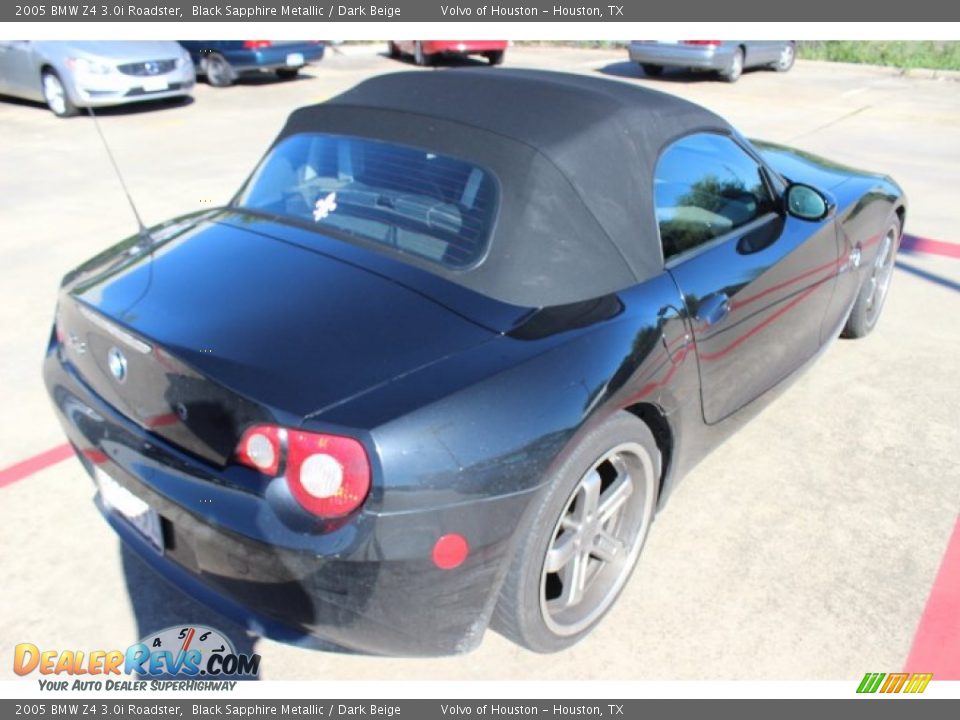 2005 BMW Z4 3.0i Roadster Black Sapphire Metallic / Dark Beige Photo #7