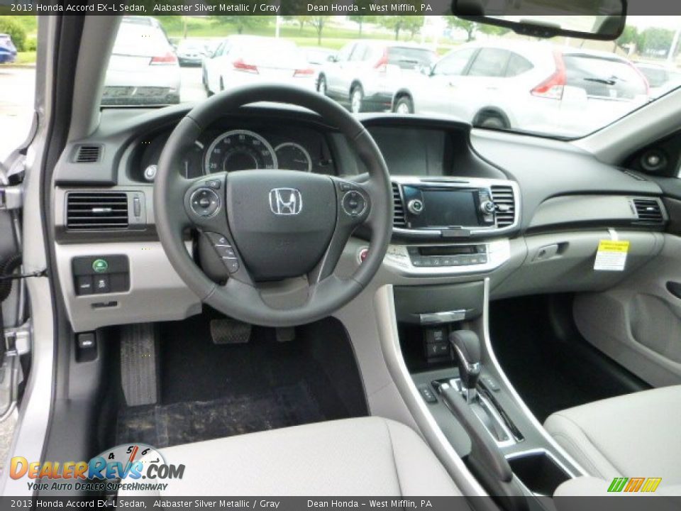2013 Honda Accord EX-L Sedan Alabaster Silver Metallic / Gray Photo #11