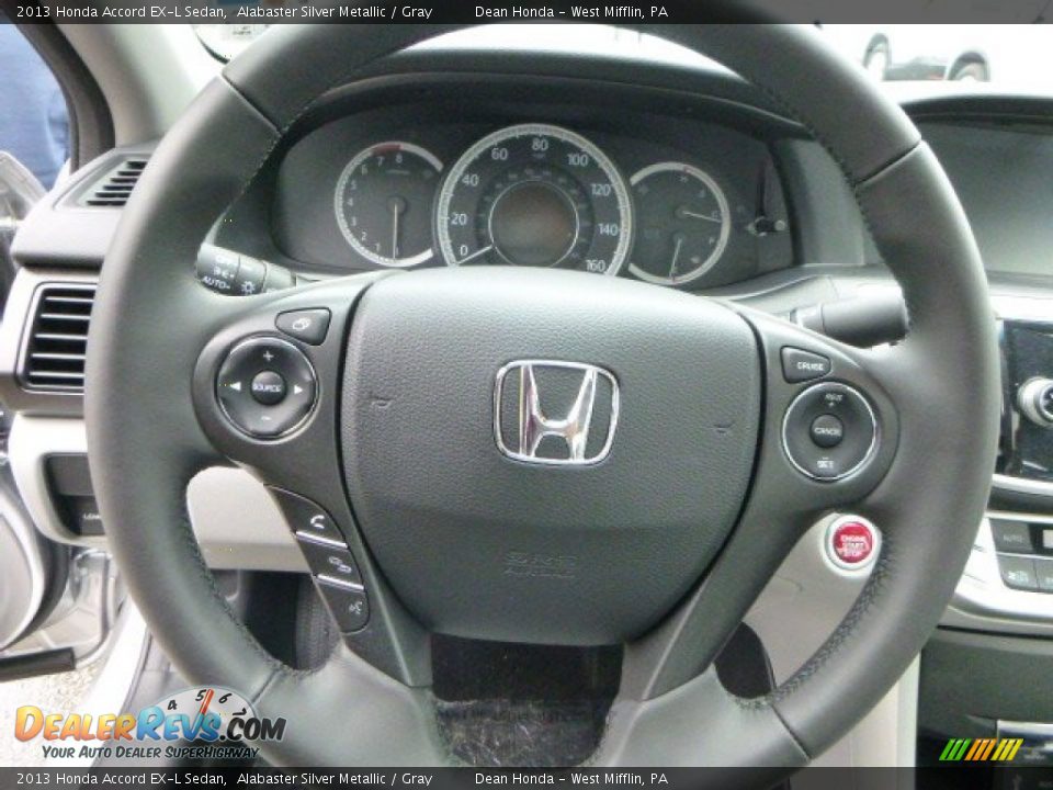 2013 Honda Accord EX-L Sedan Alabaster Silver Metallic / Gray Photo #17