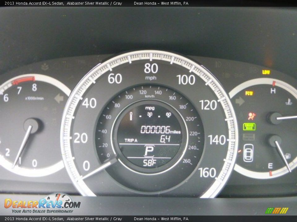 2013 Honda Accord EX-L Sedan Alabaster Silver Metallic / Gray Photo #19