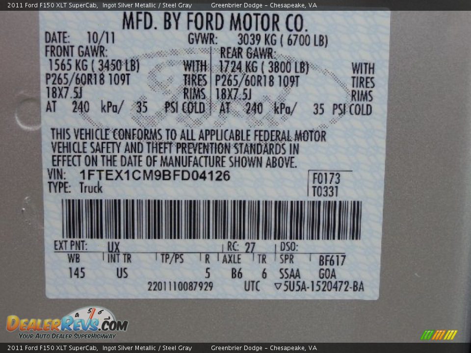 2011 Ford F150 XLT SuperCab Ingot Silver Metallic / Steel Gray Photo #25