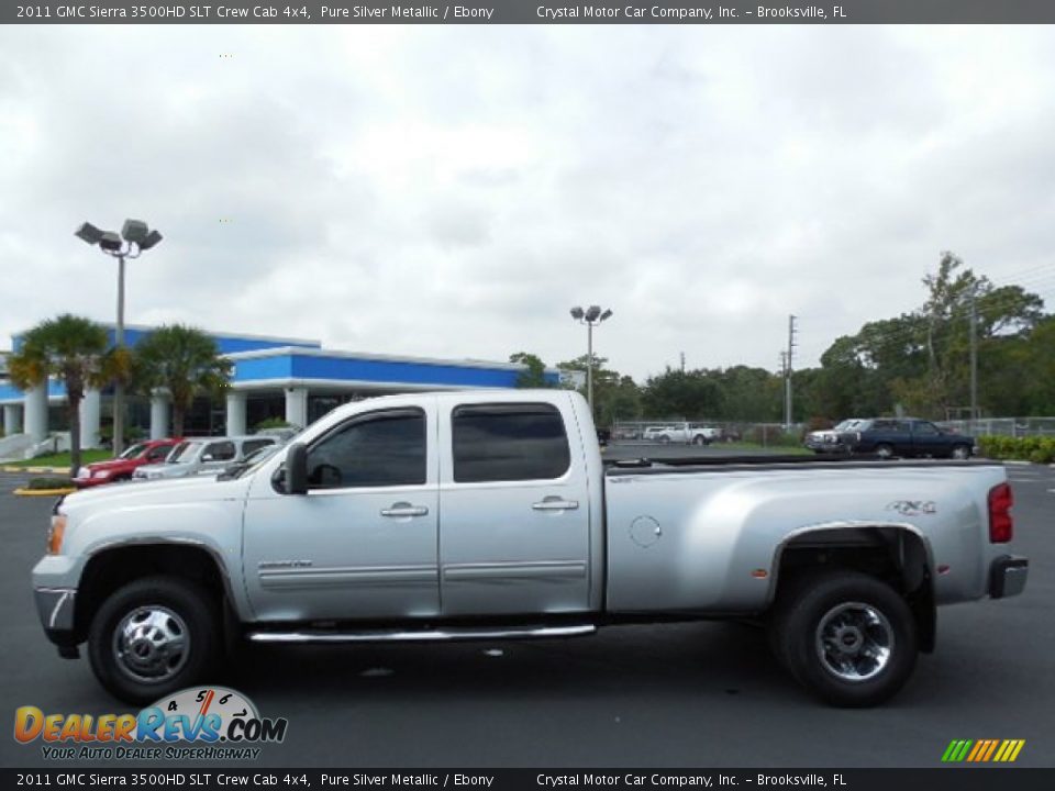 2011 GMC Sierra 3500HD SLT Crew Cab 4x4 Pure Silver Metallic / Ebony Photo #2