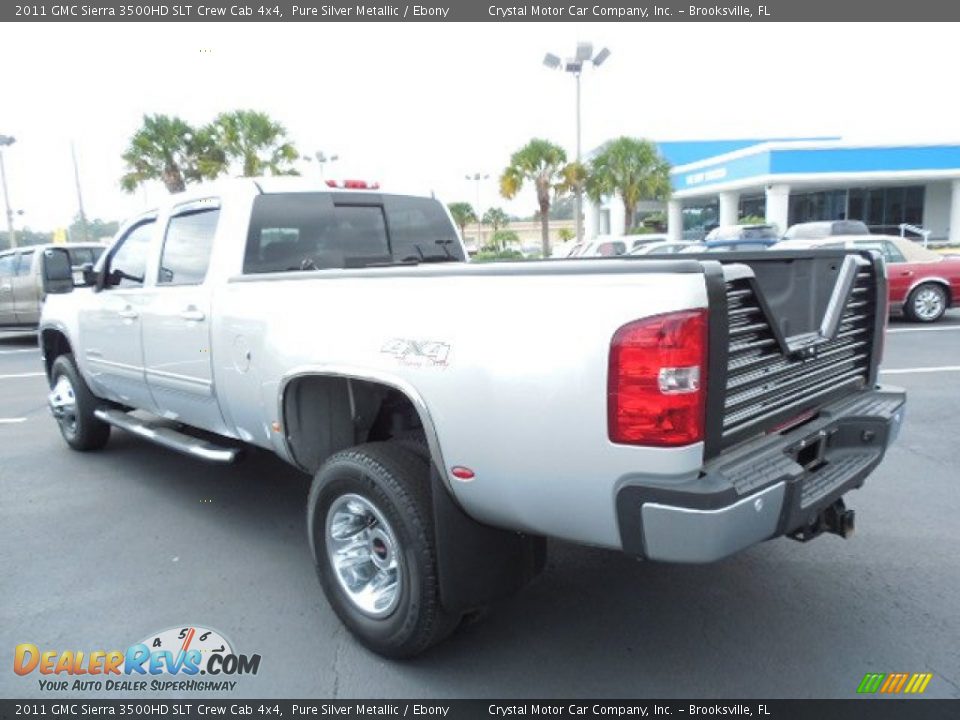 2011 GMC Sierra 3500HD SLT Crew Cab 4x4 Pure Silver Metallic / Ebony Photo #3