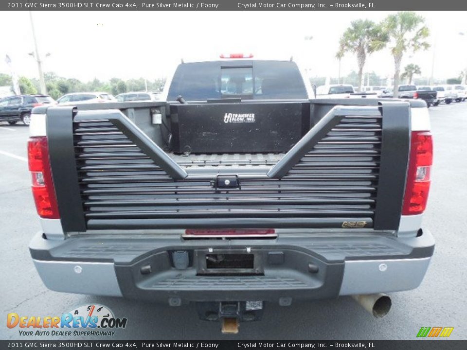 2011 GMC Sierra 3500HD SLT Crew Cab 4x4 Pure Silver Metallic / Ebony Photo #7