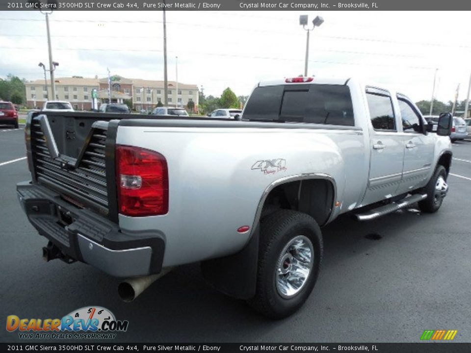 2011 GMC Sierra 3500HD SLT Crew Cab 4x4 Pure Silver Metallic / Ebony Photo #9