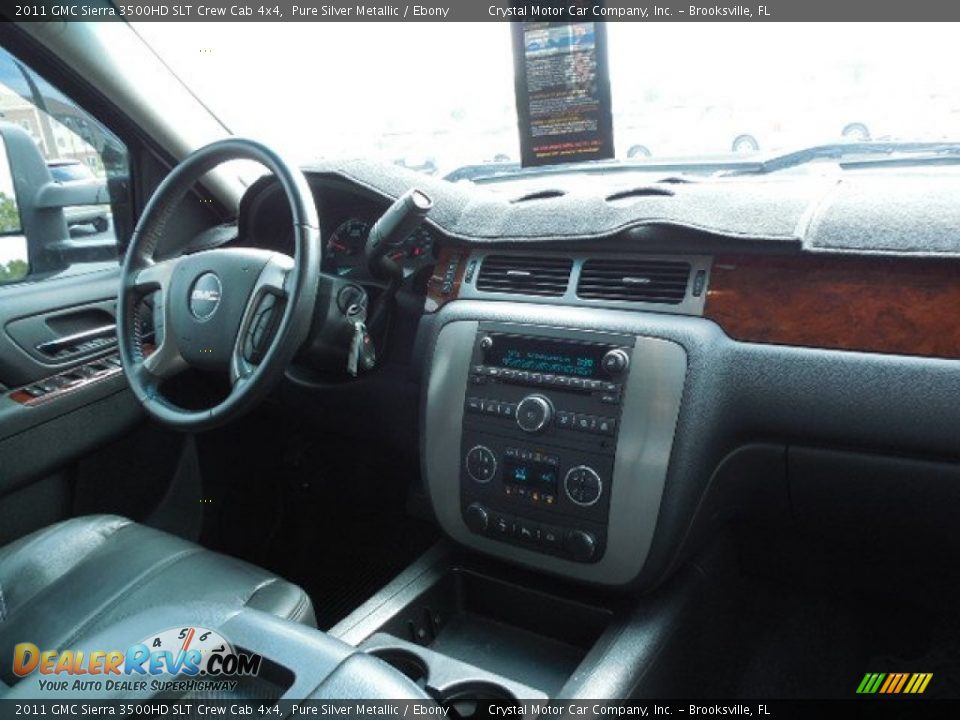 2011 GMC Sierra 3500HD SLT Crew Cab 4x4 Pure Silver Metallic / Ebony Photo #12