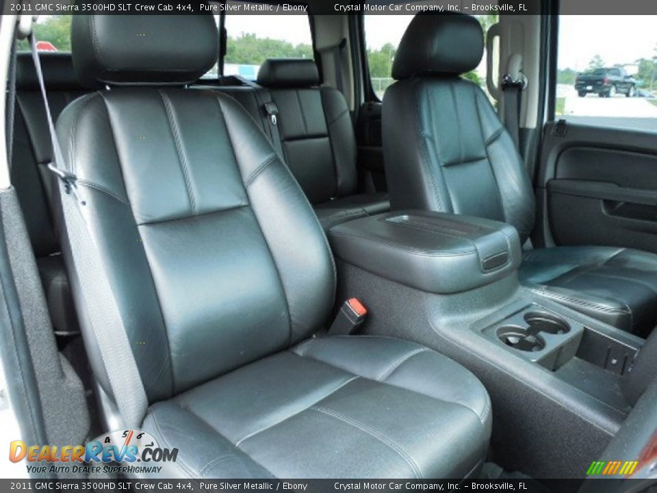 2011 GMC Sierra 3500HD SLT Crew Cab 4x4 Pure Silver Metallic / Ebony Photo #13