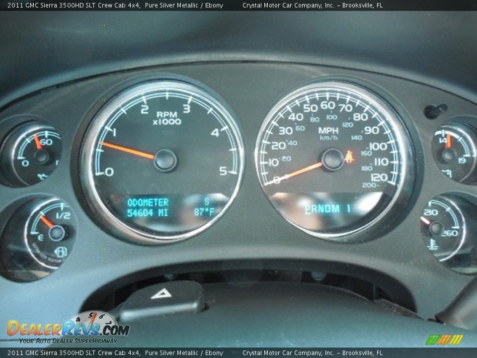 2011 GMC Sierra 3500HD SLT Crew Cab 4x4 Pure Silver Metallic / Ebony Photo #20
