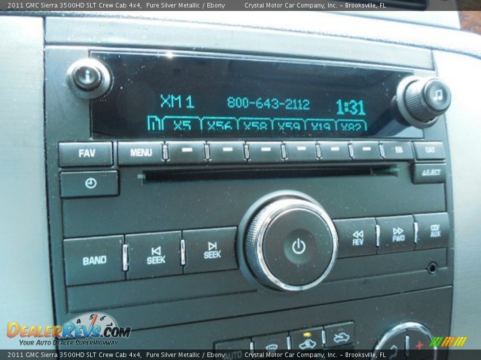 2011 GMC Sierra 3500HD SLT Crew Cab 4x4 Pure Silver Metallic / Ebony Photo #21
