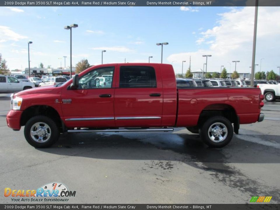 2009 Dodge Ram 3500 SLT Mega Cab 4x4 Flame Red / Medium Slate Gray Photo #3