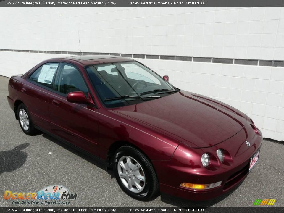 1996 Acura Integra LS Sedan Matador Red Pearl Metallic / Gray Photo #16