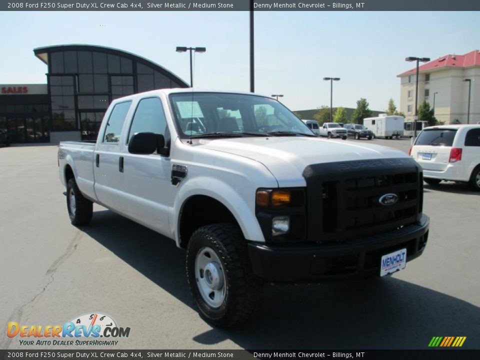 2008 Ford F250 Super Duty XL Crew Cab 4x4 Silver Metallic / Medium Stone Photo #1
