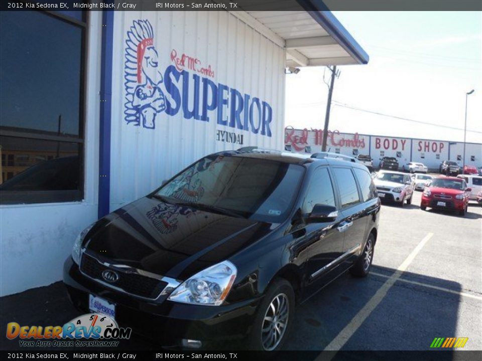 2012 Kia Sedona EX Midnight Black / Gray Photo #1
