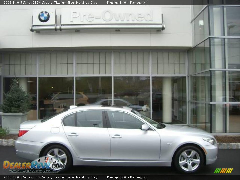 2008 BMW 5 Series 535xi Sedan Titanium Silver Metallic / Grey Photo #1