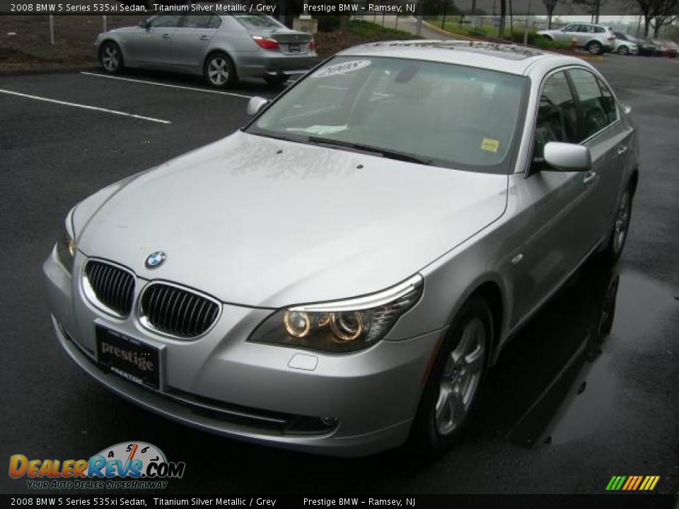 2008 BMW 5 Series 535xi Sedan Titanium Silver Metallic / Grey Photo #5