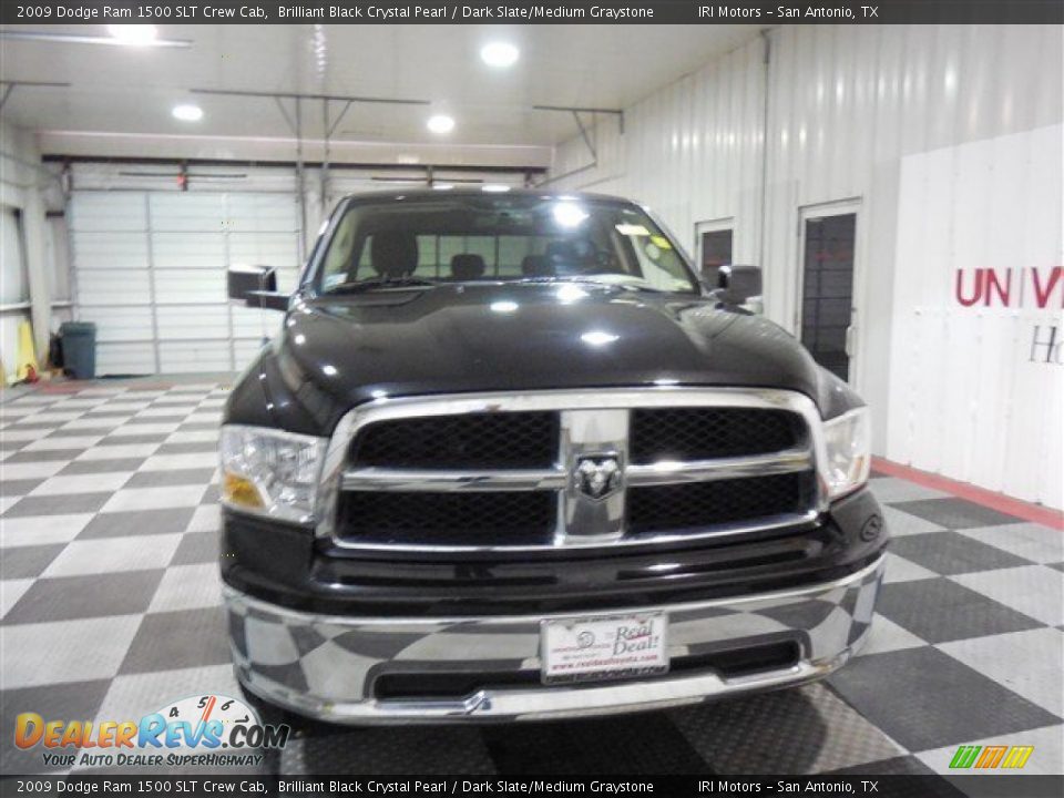 2009 Dodge Ram 1500 SLT Crew Cab Brilliant Black Crystal Pearl / Dark Slate/Medium Graystone Photo #2