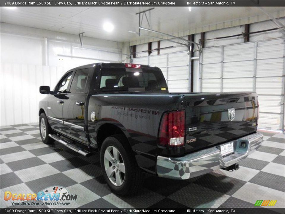 2009 Dodge Ram 1500 SLT Crew Cab Brilliant Black Crystal Pearl / Dark Slate/Medium Graystone Photo #5