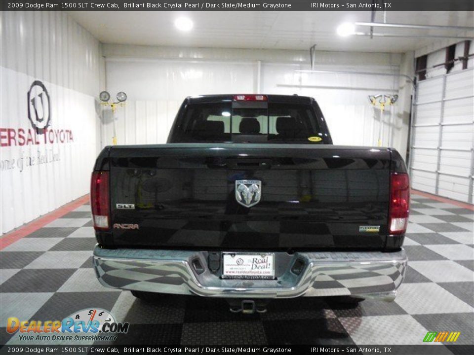 2009 Dodge Ram 1500 SLT Crew Cab Brilliant Black Crystal Pearl / Dark Slate/Medium Graystone Photo #6