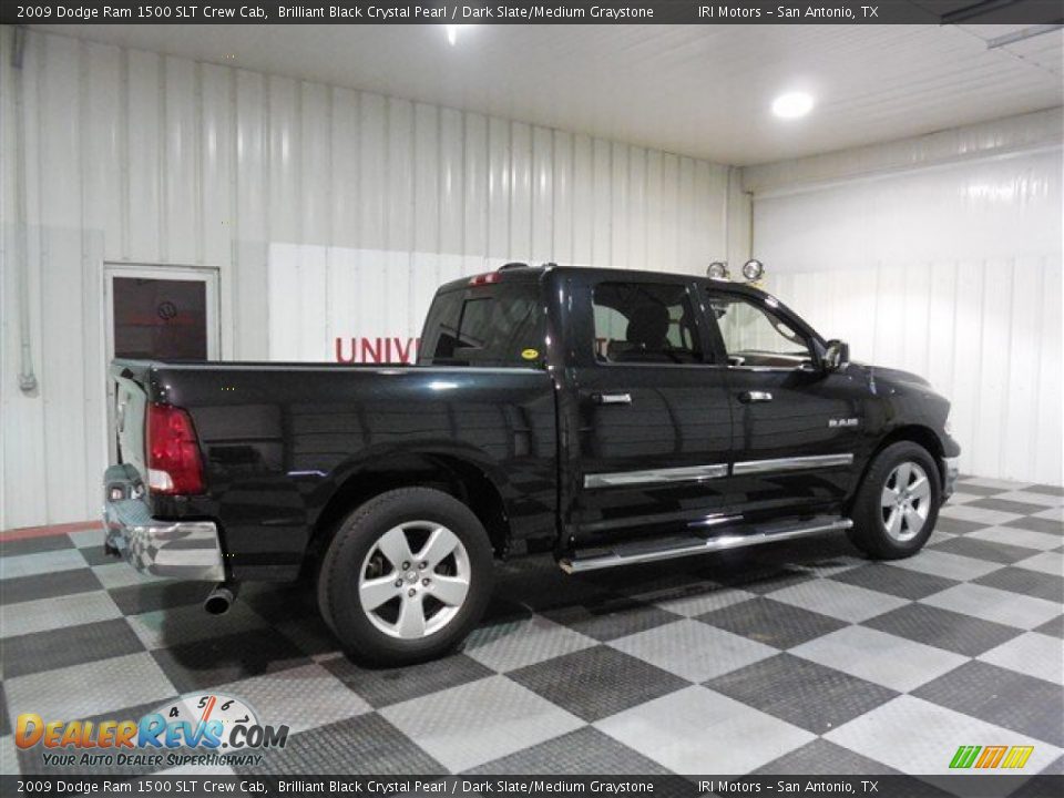 2009 Dodge Ram 1500 SLT Crew Cab Brilliant Black Crystal Pearl / Dark Slate/Medium Graystone Photo #7
