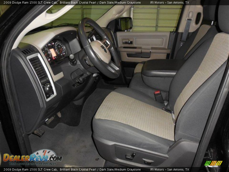 2009 Dodge Ram 1500 SLT Crew Cab Brilliant Black Crystal Pearl / Dark Slate/Medium Graystone Photo #10