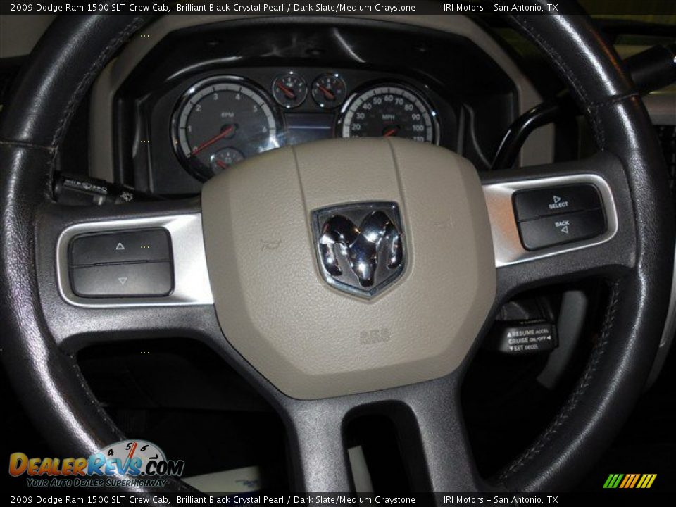 2009 Dodge Ram 1500 SLT Crew Cab Brilliant Black Crystal Pearl / Dark Slate/Medium Graystone Photo #15