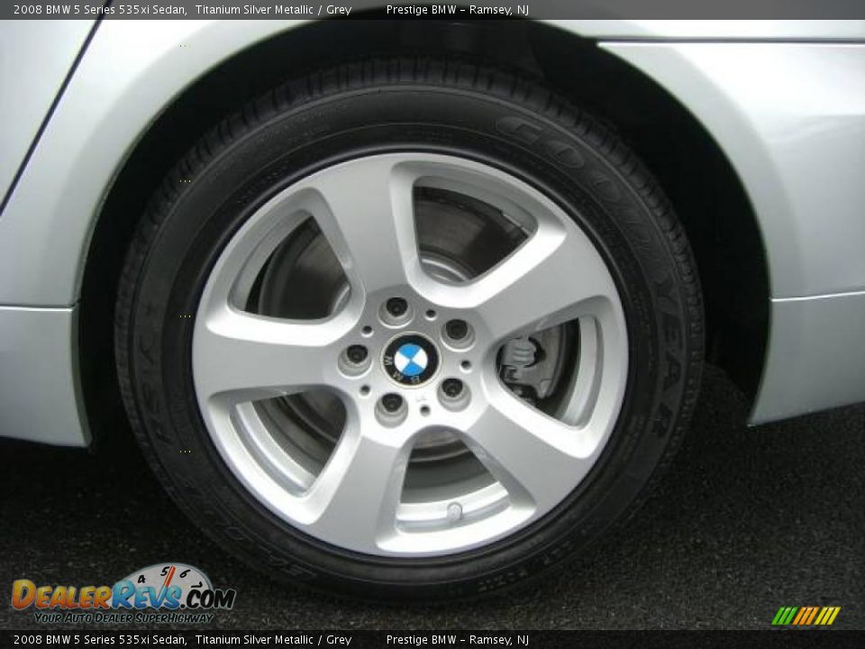 2008 BMW 5 Series 535xi Sedan Titanium Silver Metallic / Grey Photo #20