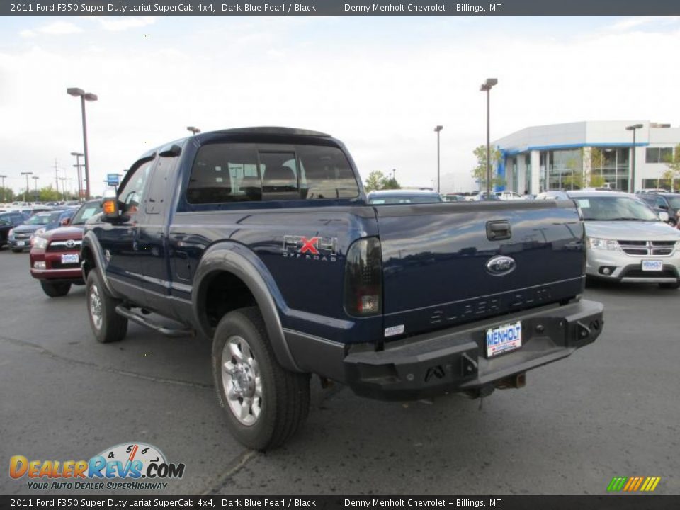 2011 Ford F350 Super Duty Lariat SuperCab 4x4 Dark Blue Pearl / Black Photo #4