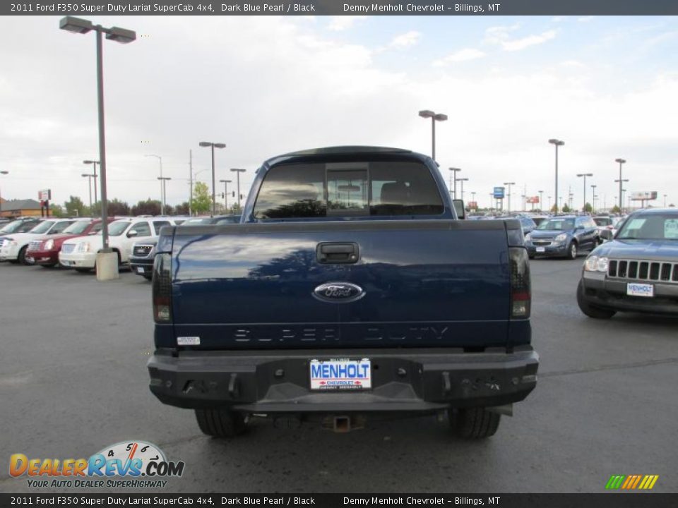 2011 Ford F350 Super Duty Lariat SuperCab 4x4 Dark Blue Pearl / Black Photo #5