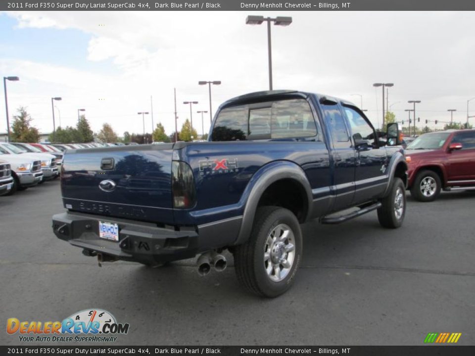 2011 Ford F350 Super Duty Lariat SuperCab 4x4 Dark Blue Pearl / Black Photo #6