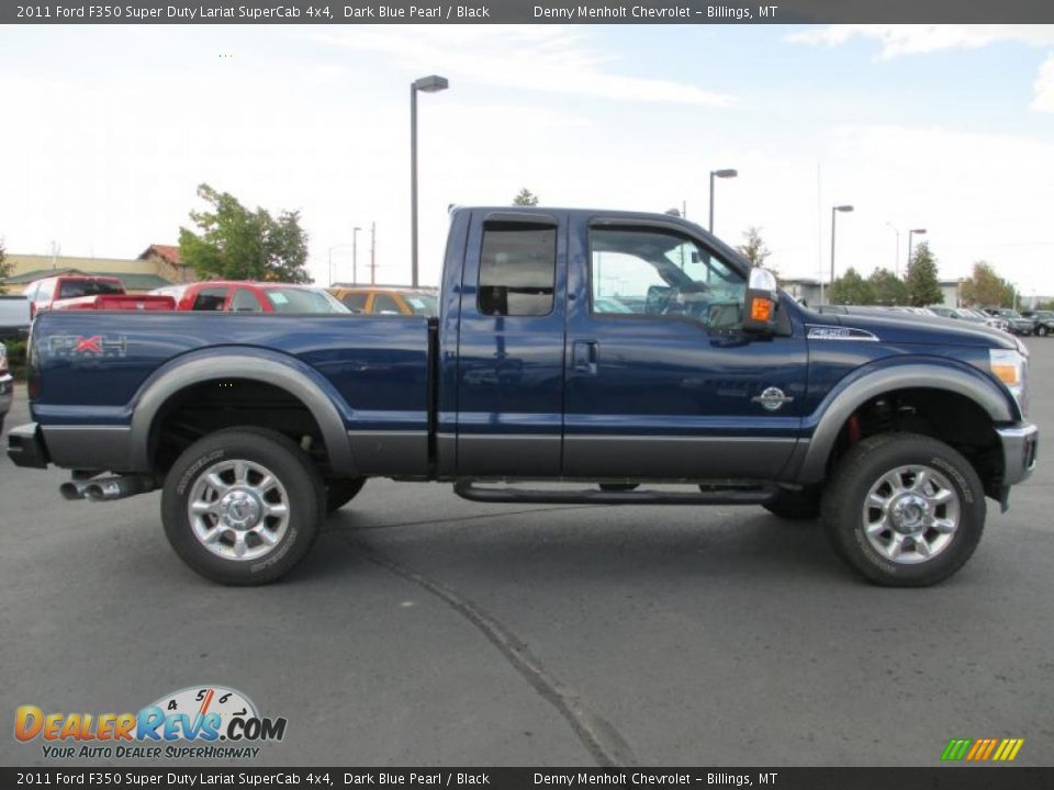 2011 Ford F350 Super Duty Lariat SuperCab 4x4 Dark Blue Pearl / Black Photo #7