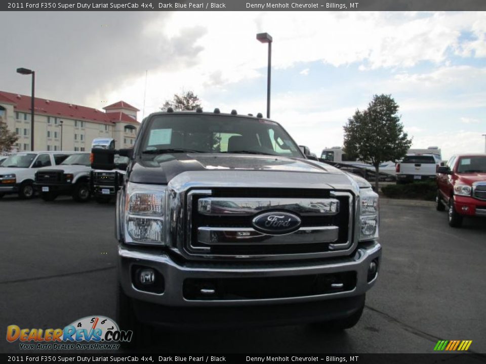 2011 Ford F350 Super Duty Lariat SuperCab 4x4 Dark Blue Pearl / Black Photo #8