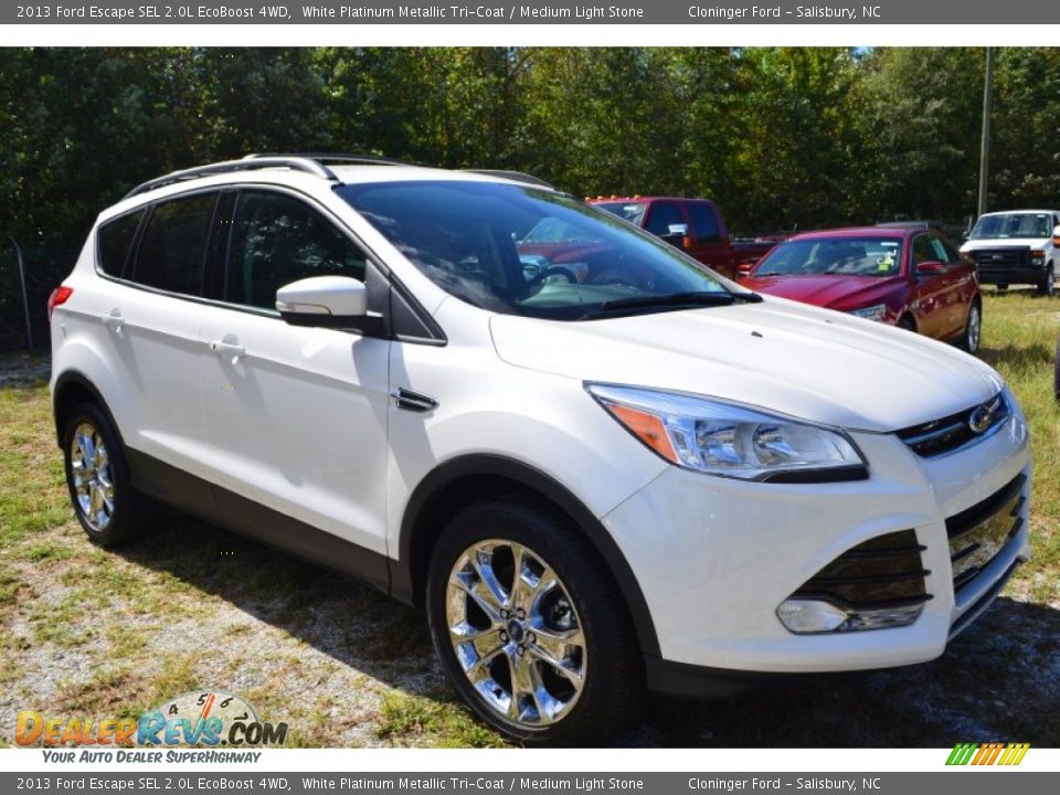 2013 Ford Escape SEL 2.0L EcoBoost 4WD White Platinum Metallic Tri-Coat / Medium Light Stone Photo #1
