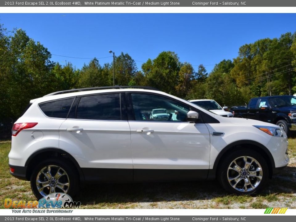 2013 Ford Escape SEL 2.0L EcoBoost 4WD White Platinum Metallic Tri-Coat / Medium Light Stone Photo #2