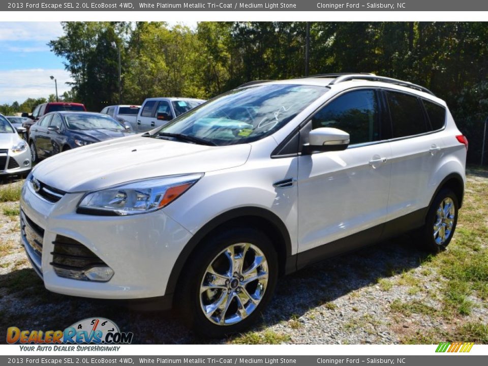 2013 Ford Escape SEL 2.0L EcoBoost 4WD White Platinum Metallic Tri-Coat / Medium Light Stone Photo #3