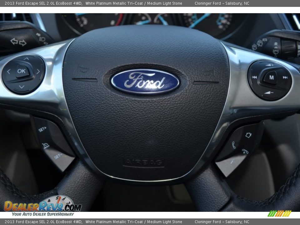 2013 Ford Escape SEL 2.0L EcoBoost 4WD White Platinum Metallic Tri-Coat / Medium Light Stone Photo #17