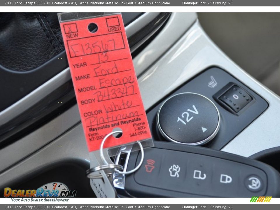 2013 Ford Escape SEL 2.0L EcoBoost 4WD White Platinum Metallic Tri-Coat / Medium Light Stone Photo #21