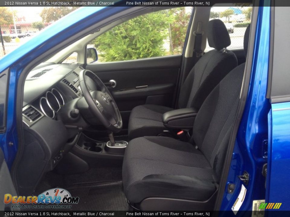 2012 Nissan Versa 1.8 SL Hatchback Metallic Blue / Charcoal Photo #10