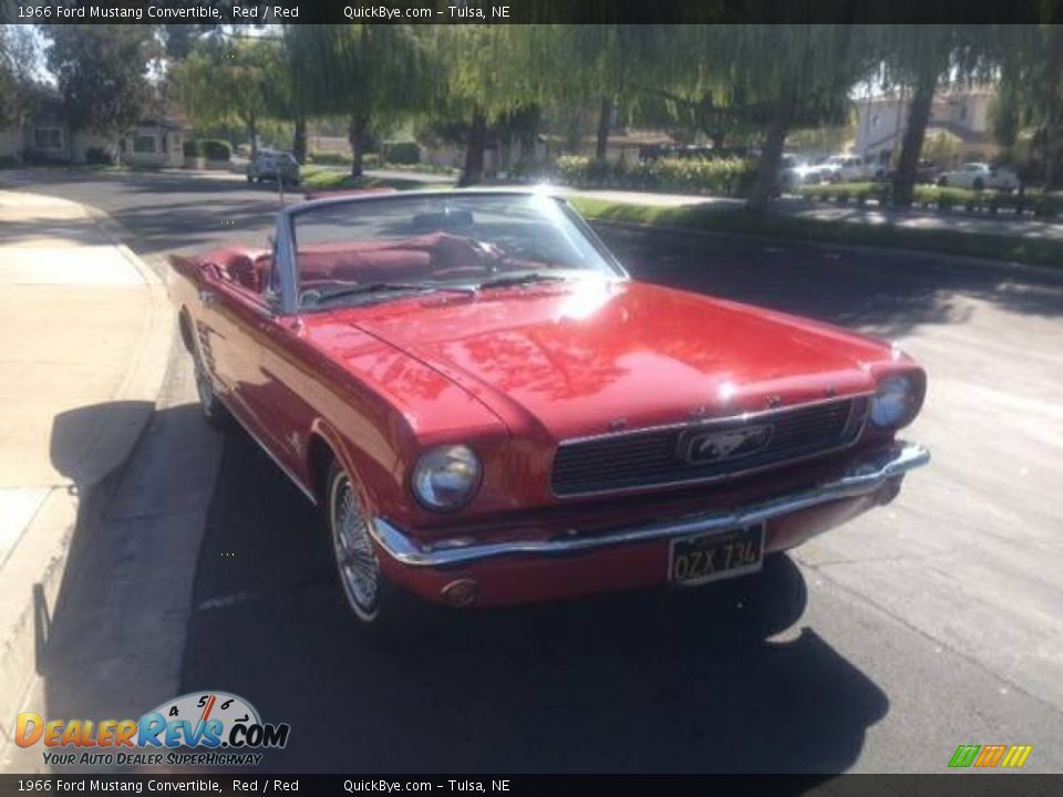1966 Ford Mustang Convertible Red / Red Photo #2