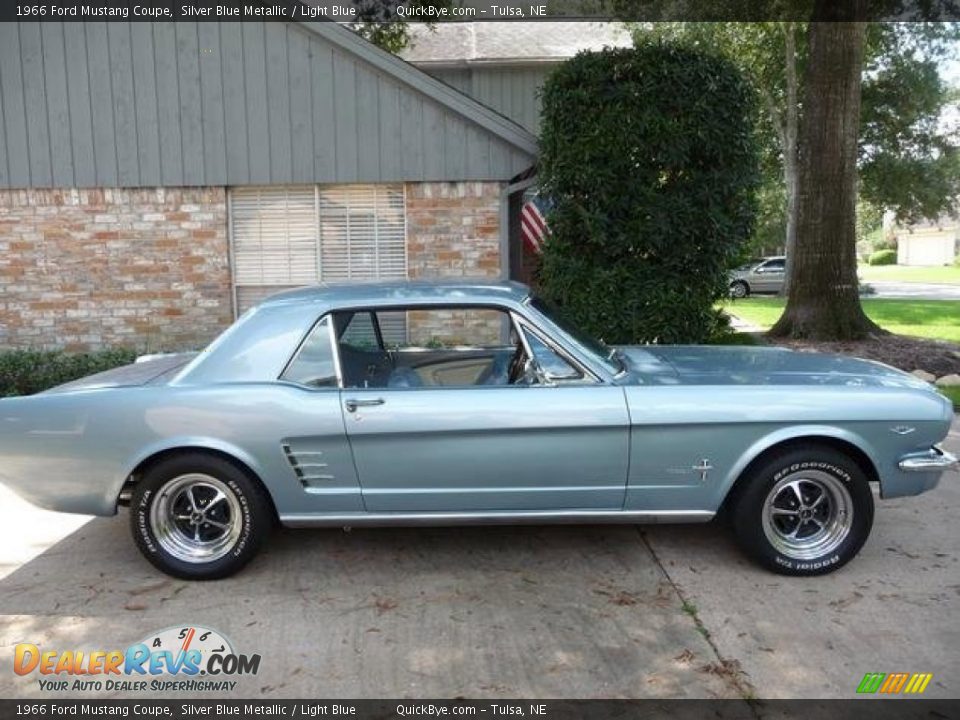 1966 Ford Mustang Coupe Silver Blue Metallic / Light Blue Photo #1