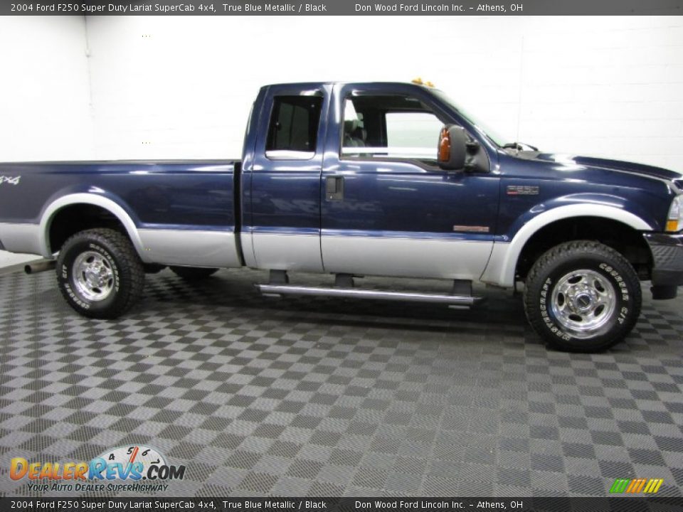 2004 Ford F250 Super Duty Lariat SuperCab 4x4 True Blue Metallic / Black Photo #3