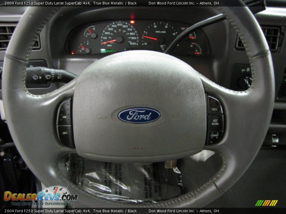 2004 Ford F250 Super Duty Lariat SuperCab 4x4 True Blue Metallic / Black Photo #12