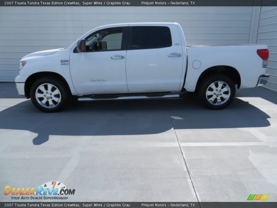 2007 Toyota Tundra Texas Edition CrewMax Super White / Graphite Gray Photo #6